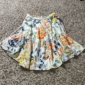 Ranna Gill Anthropologie Floral A-Line Boho Tiered cottage core Skirt Size 8